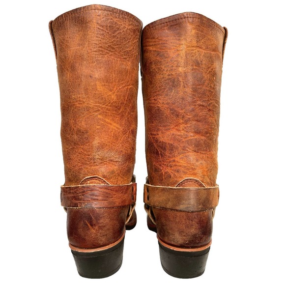 FRYE Vintage Harness 12R Brown Leather Biker Moto Motorcycle Boots 9.5 - Picture 4 of 7